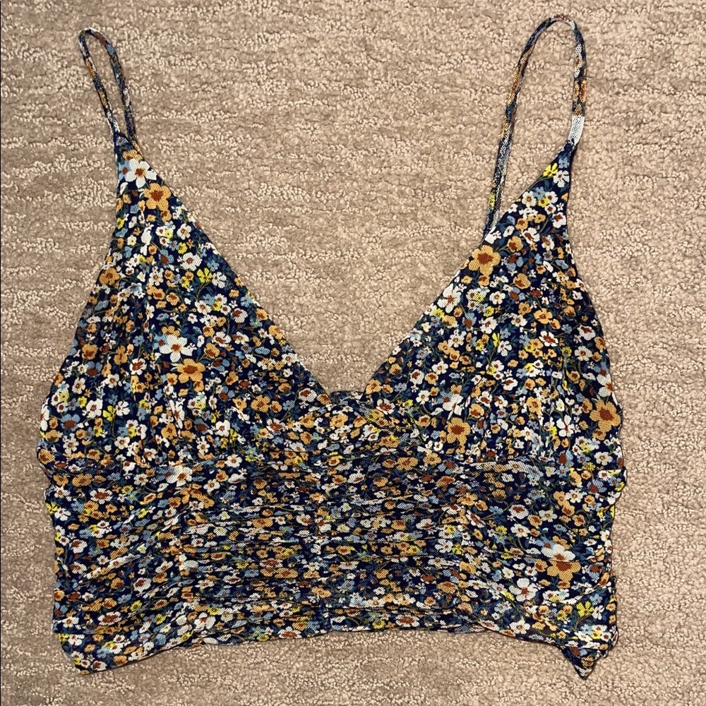 Urban Outfitters Floral Camisole - Blue and Yellow